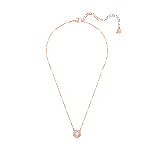 Una necklace, Round cut, White, Rose gold-tone plated 5272364
