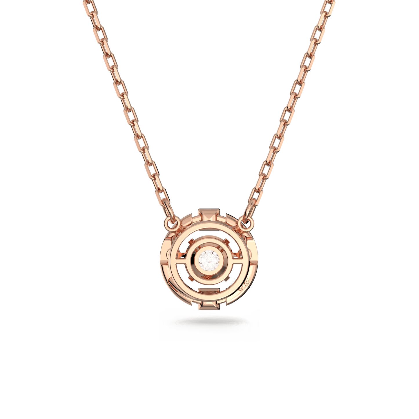 Una necklace, Round cut, White, Rose gold-tone plated 5272364