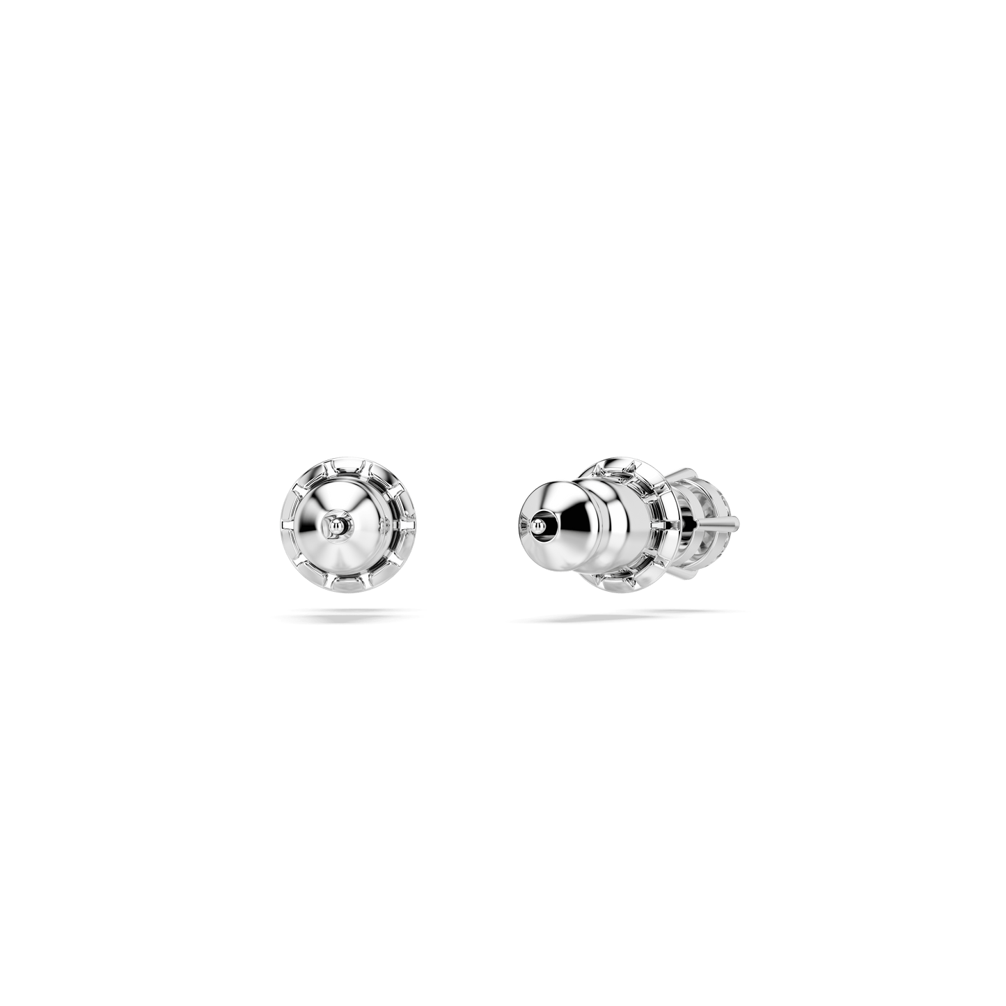 Stilla Attract stud earrings, Round cut, White, Rhodium plated 5408436