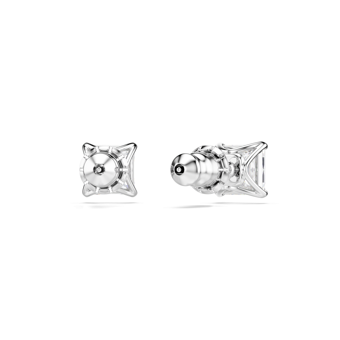 Stilla Attract stud earrings, Square cut, White, Rhodium plated 5430365