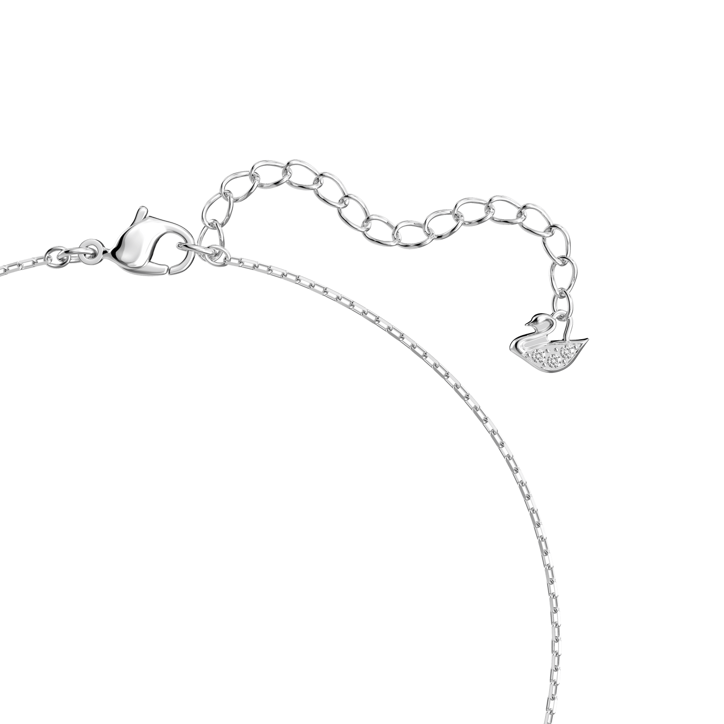 Mesmera necklace, Heart, White, Rhodium plated 5517117