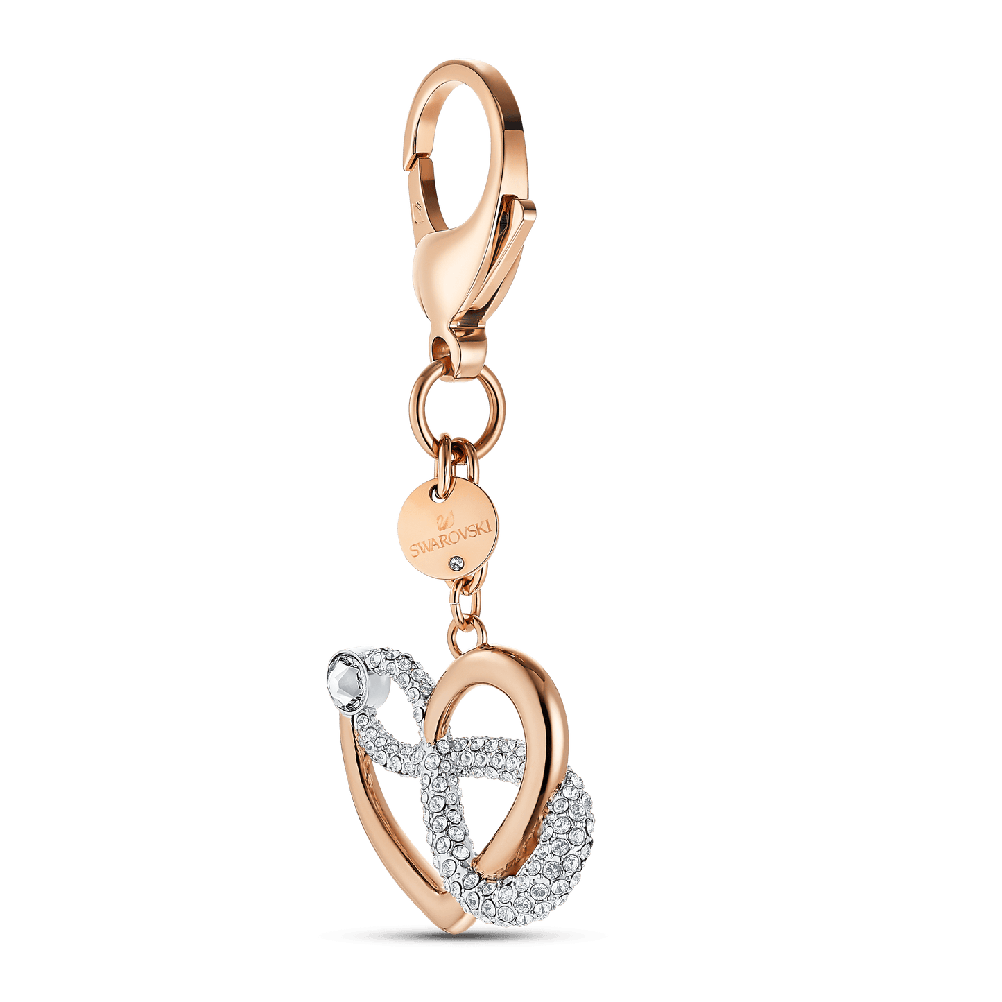 Infinite bag charm, Infinity and heart, White, Mixed metal finish 5530885
