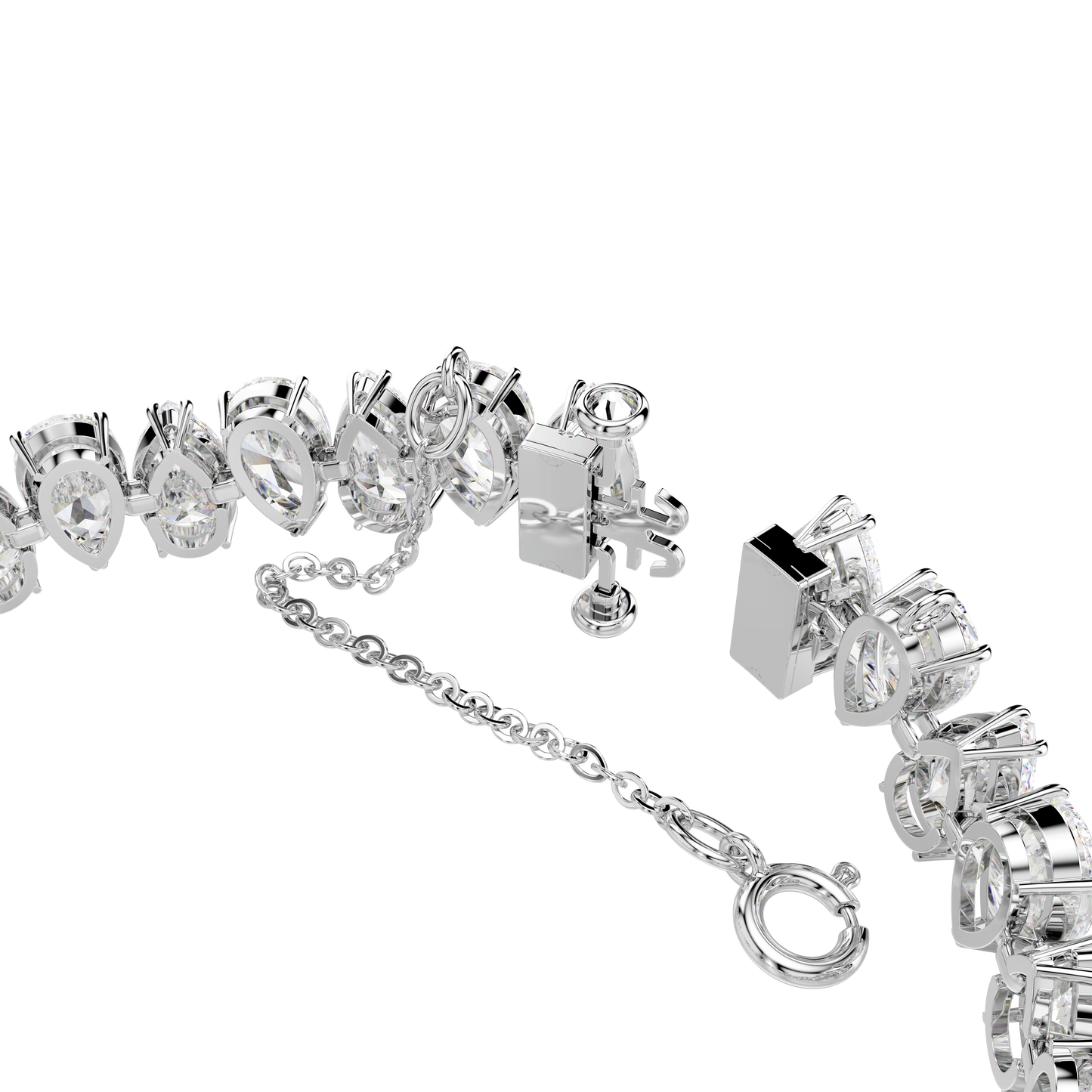 Matrix Tennis bracelet, Pear cut, White, Rhodium plated 5598350