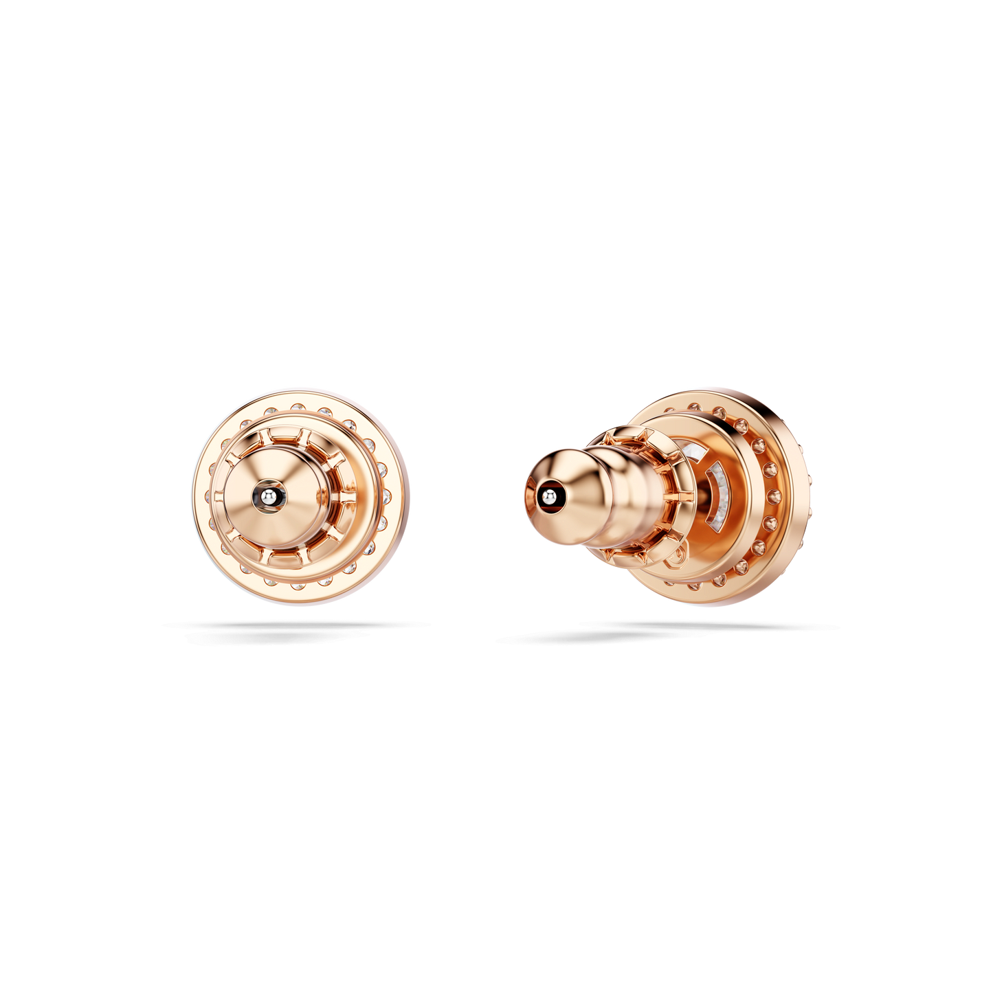 Una Angelic stud earrings, Round cut, Pavé, White, Rose gold-tone plated 5636275