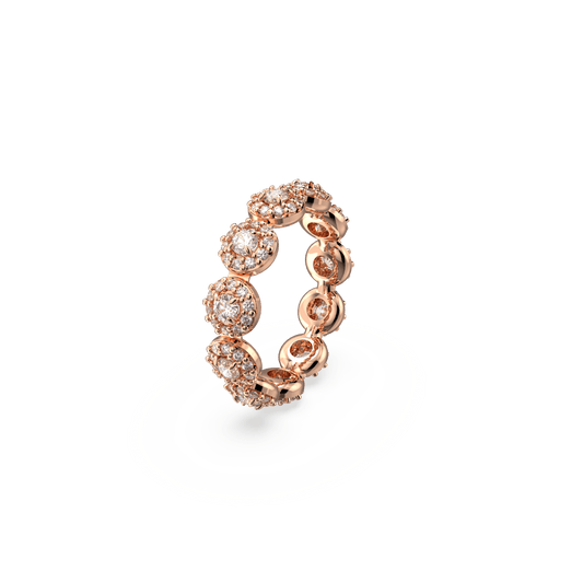 Una Angelic ring, Round cut, White, Rose gold-tone plated 5642612