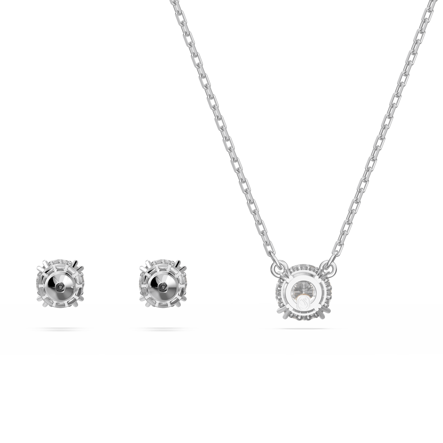 Stilla set, Round cut, White, Rhodium plated 5647663