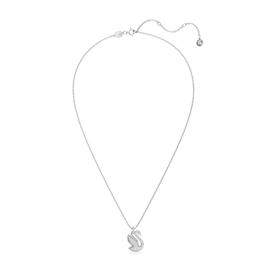 Swan pendant, Swan, Medium, White, Rhodium plated 5647872