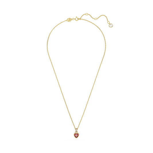 Chroma pendant, Heart, Red, Gold-tone plated 5648750