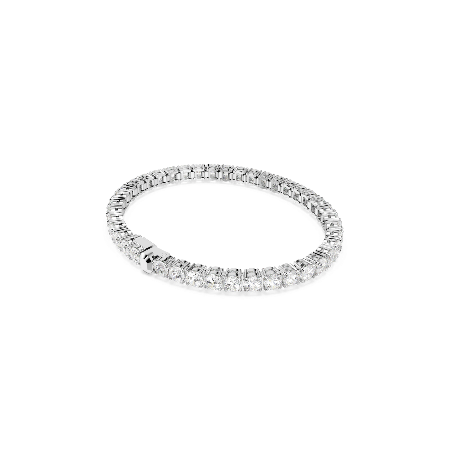 Matrix Tennis bracelet, Round cut, White, Rhodium plated 5648937