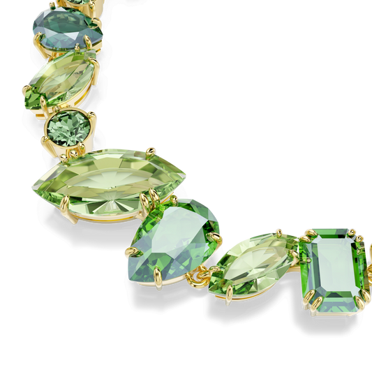 Gema bracelet, Mixed cuts, Green, Gold-tone plated 5652822