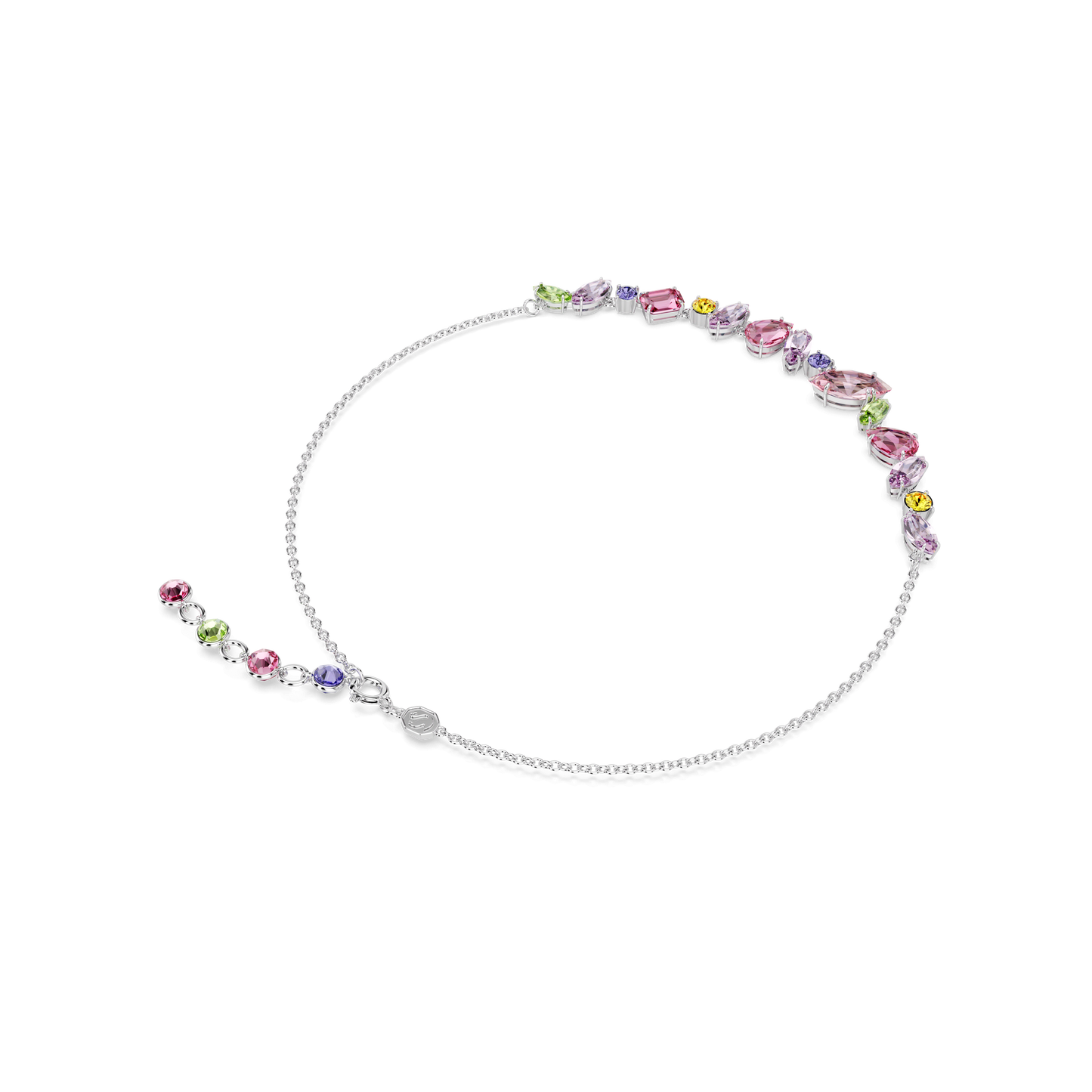 Gema necklace, Mixed cuts, Multicolored, Rhodium plated 5658398