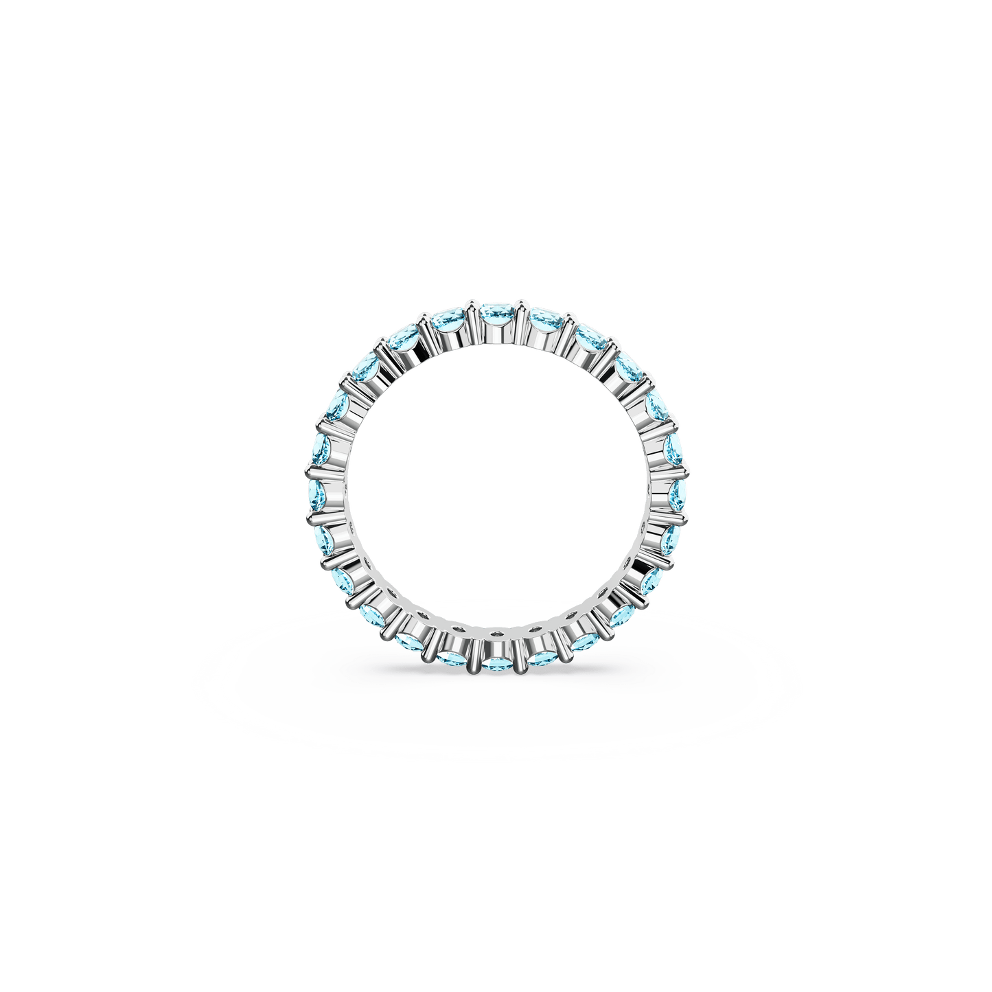 Matrix ring, Round cut, Blue, Rhodium plated 5658673