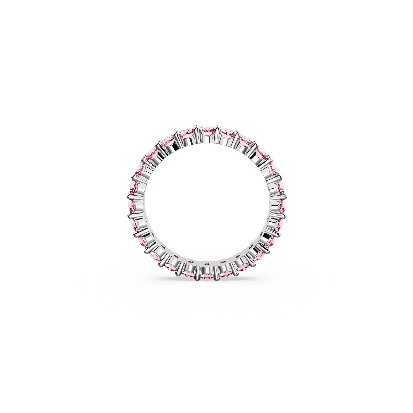 Matrix ring, Round cut, Pink, Rhodium plated 5664431