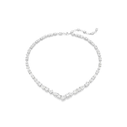 Mesmera necklace, Mixed cuts, White, Rhodium plated 5665242