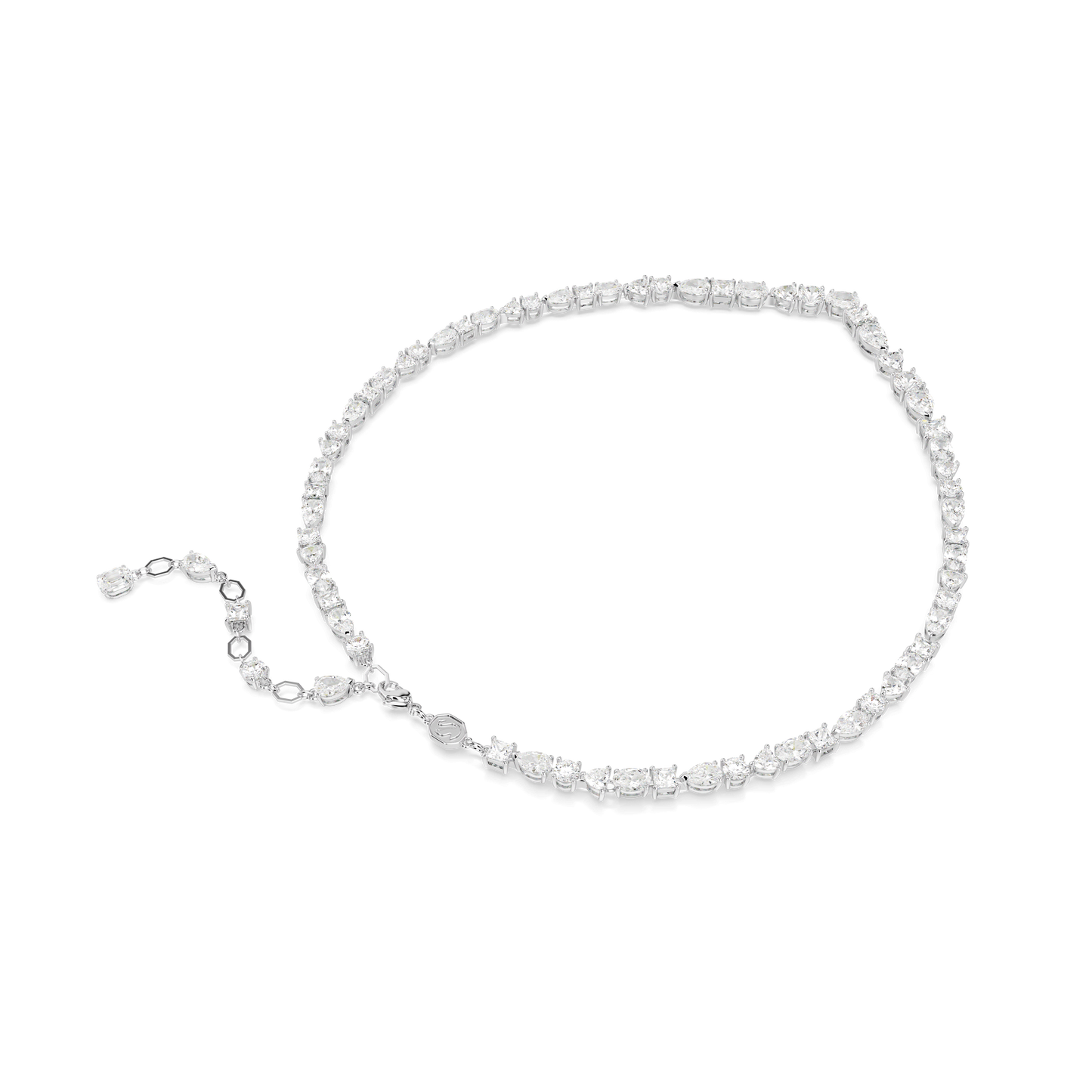 Mesmera necklace, Mixed cuts, White, Rhodium plated 5665242