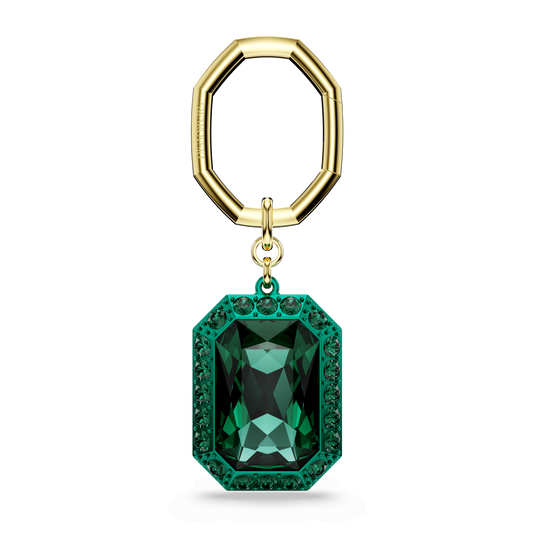 Key ring, Octagon cut, Green, Mixed metal finish 5666643