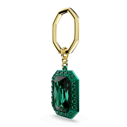 Key ring, Octagon cut, Green, Mixed metal finish 5666643