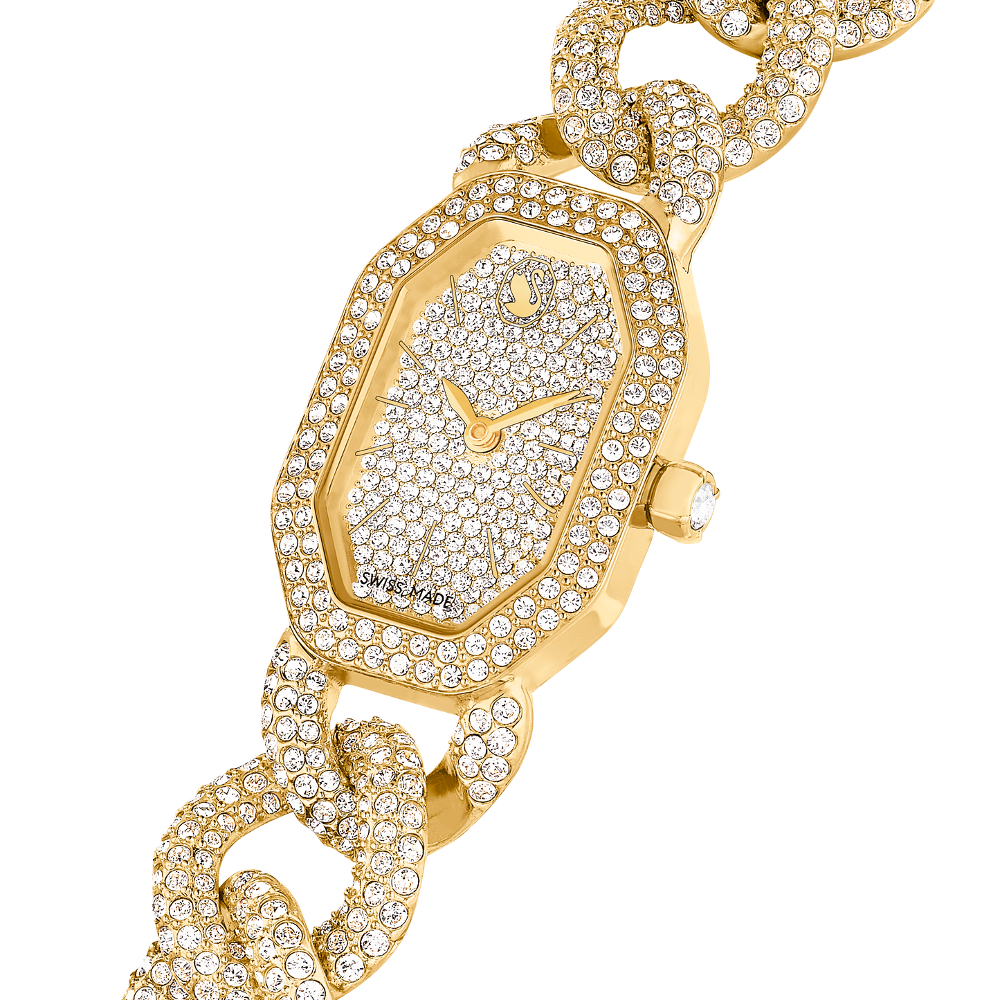 Dextera chain watch, Swiss Made, Crystal bracelet, Gold tone, Gold-tone finish 5668854