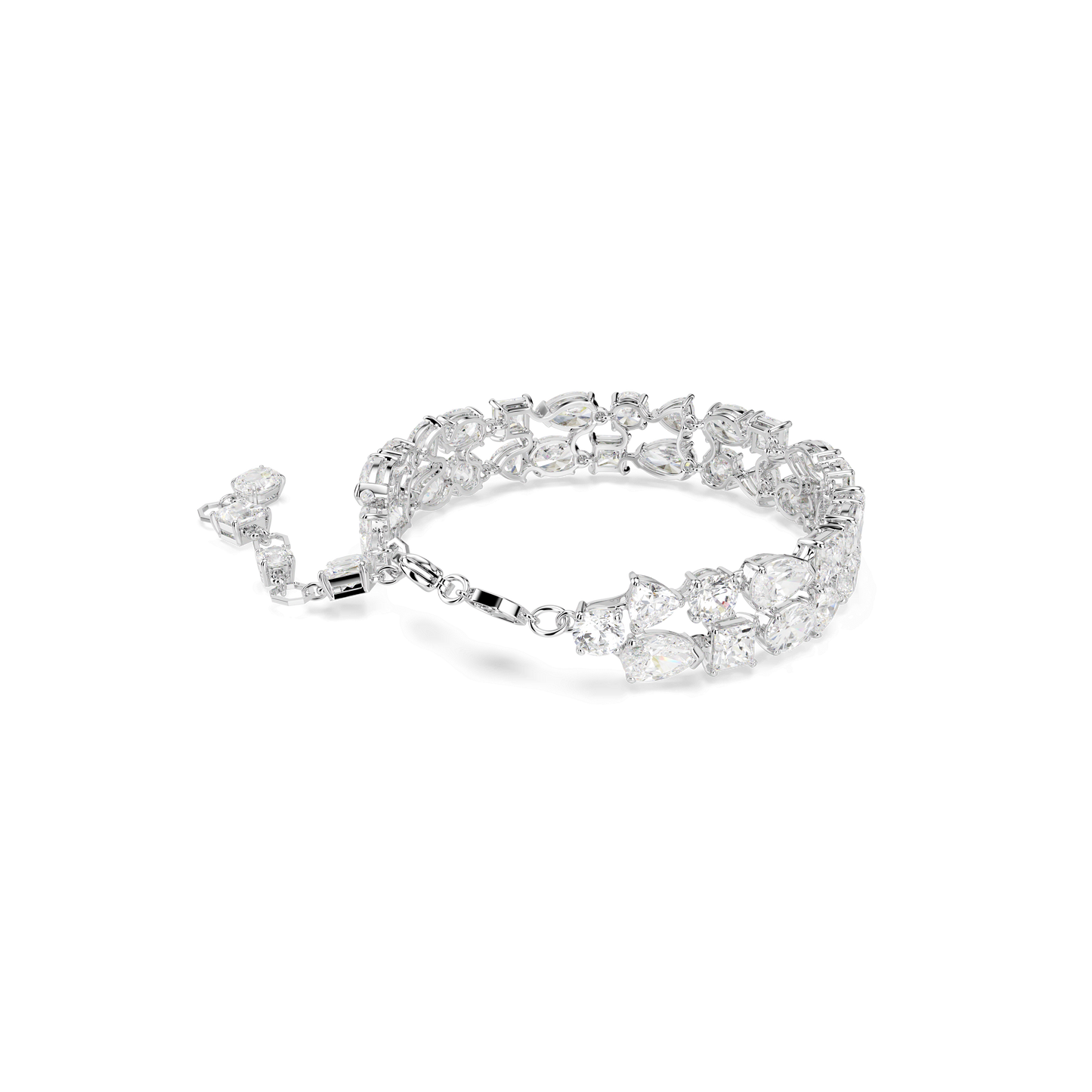 Mesmera bracelet, Mixed cuts, White, Rhodium plated 5669927