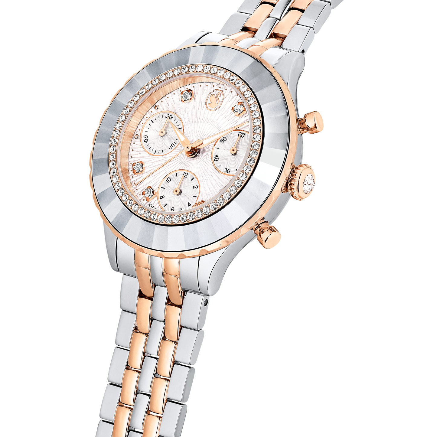 Octea chrono watch, Swiss Made, Metal bracelet, Rose gold tone, Mixed metal finish 5672937
