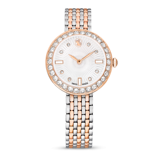 Matrix tennis 7-link watch, Swiss Made, Metal bracelet, Rose gold tone, Mixed metal finish 5672971
