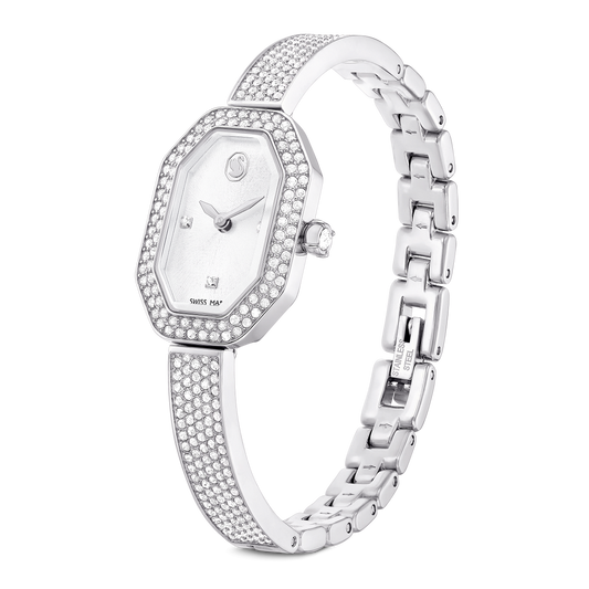 Dextera bangle watch, Swiss Made, Metal bracelet, Silver tone, Stainless steel 5672977