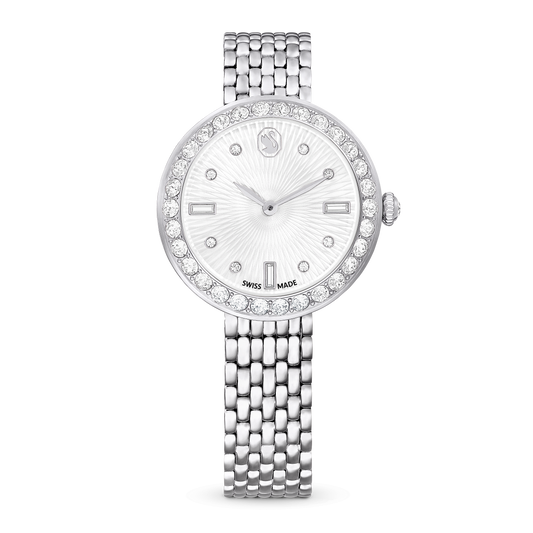 Matrix tennis 7-link watch, Swiss Made, Metal bracelet, Silver tone, Stainless steel 5673022