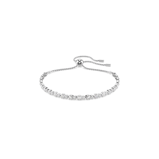 Matrix Tennis bracelet, Mixed round cuts, White, Rhodium plated 5677813