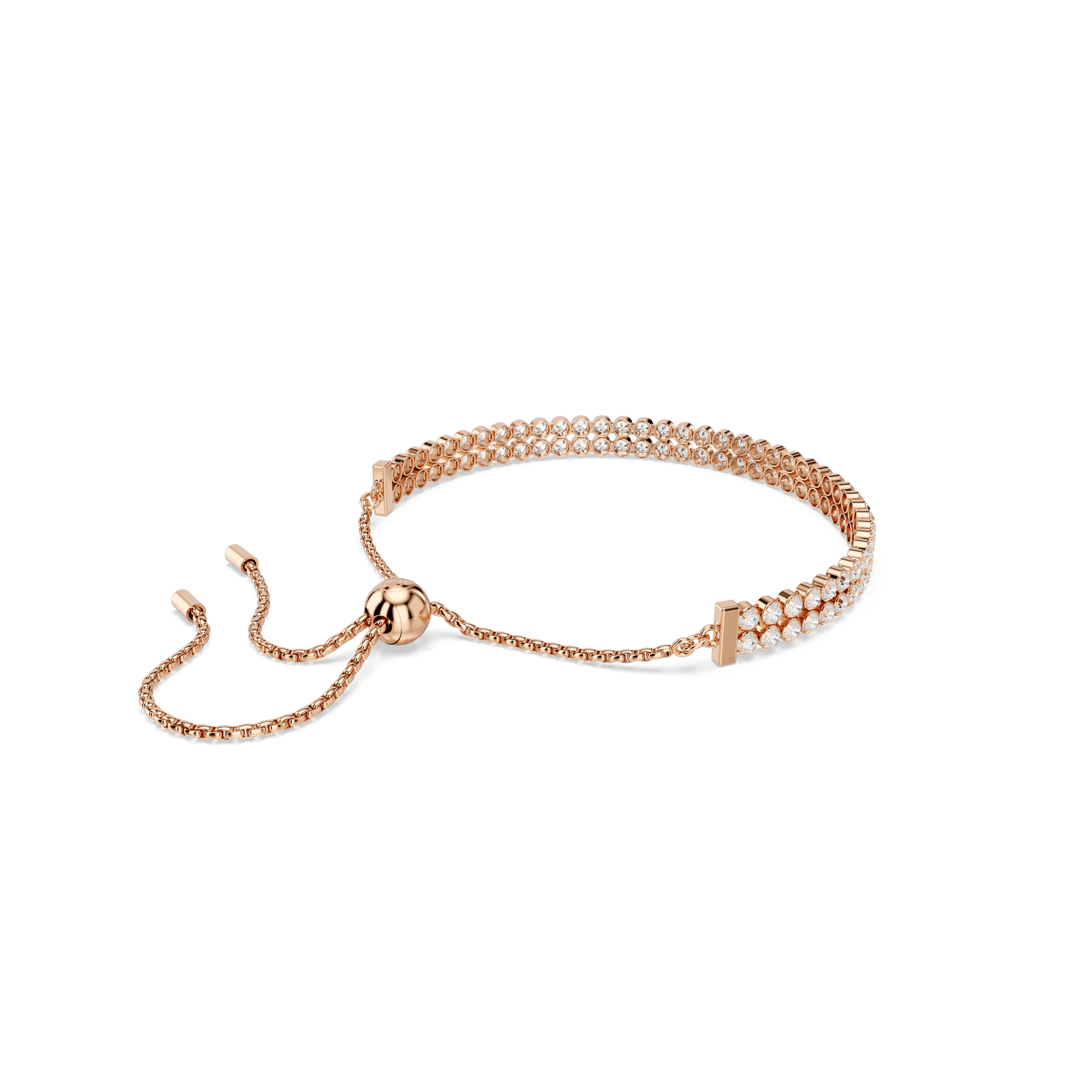 Matrix Tennis bracelet, Round cut, White, Rose gold-tone plated 5677823