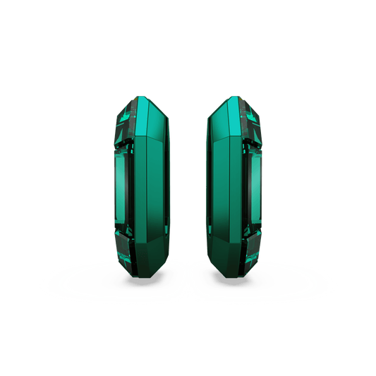 Lucent hoop earrings, Octagon shape, Small, Green 5680786