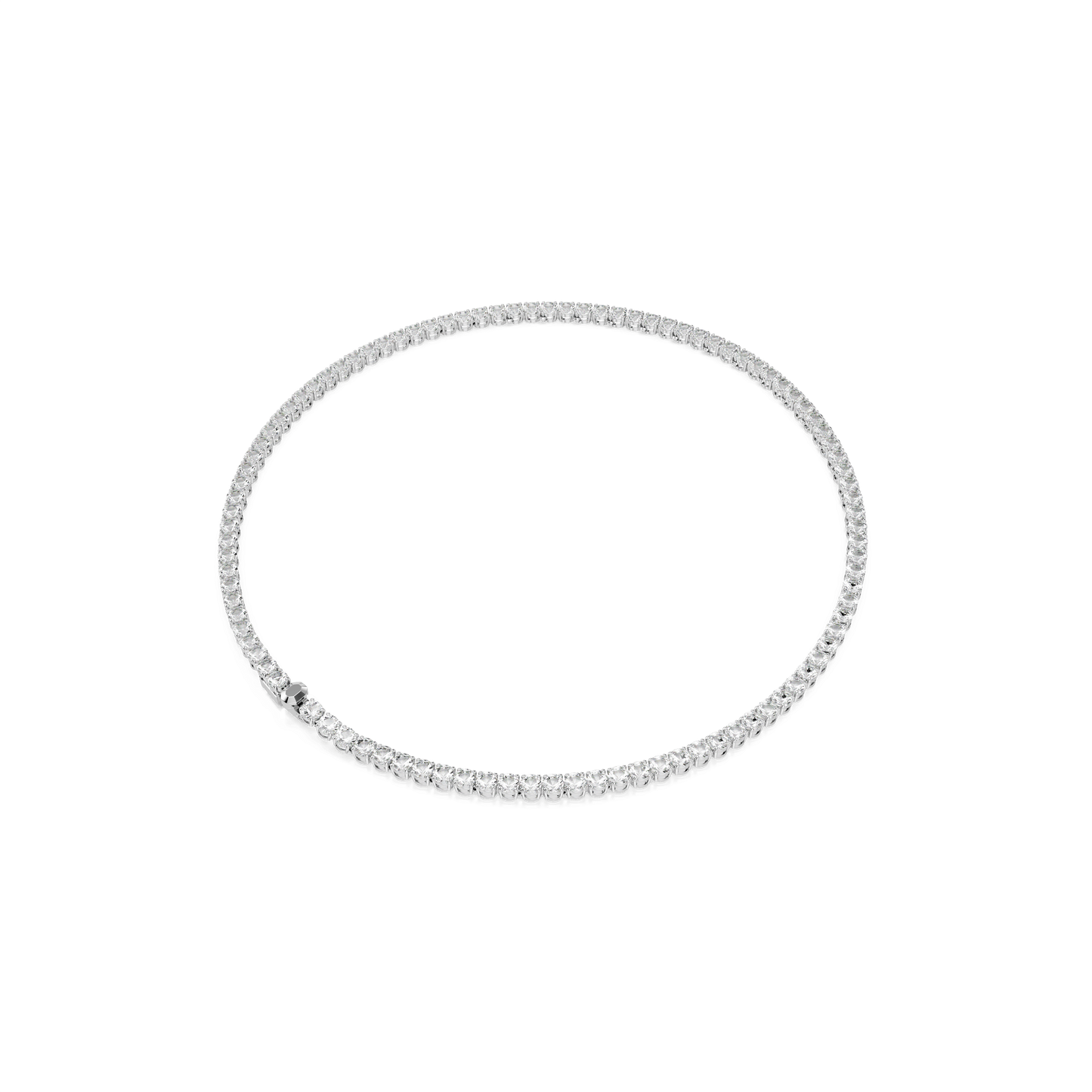 Matrix Tennis necklace, Round cut, White, Rhodium plated 5681796