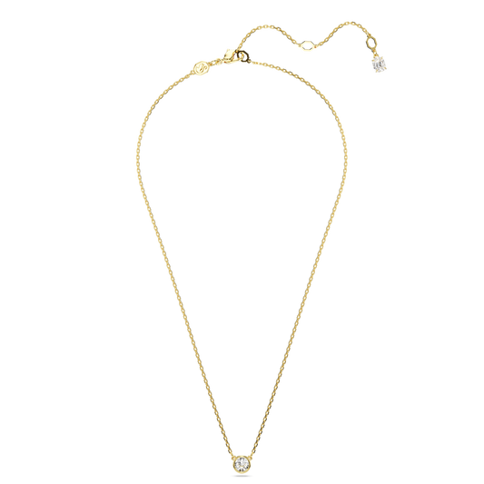 Imber pendant, Round cut, White, Gold-tone plated 5684511
