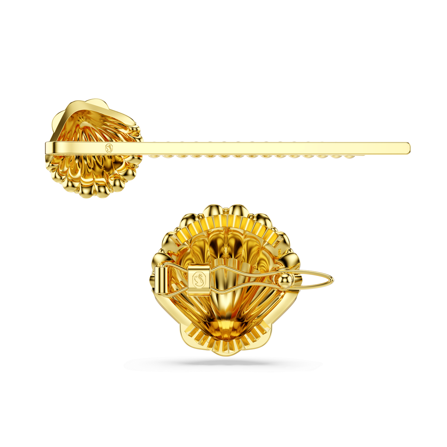 Idyllia hair pin, Set (2), Shell, White, Mixed metal finish 5686437