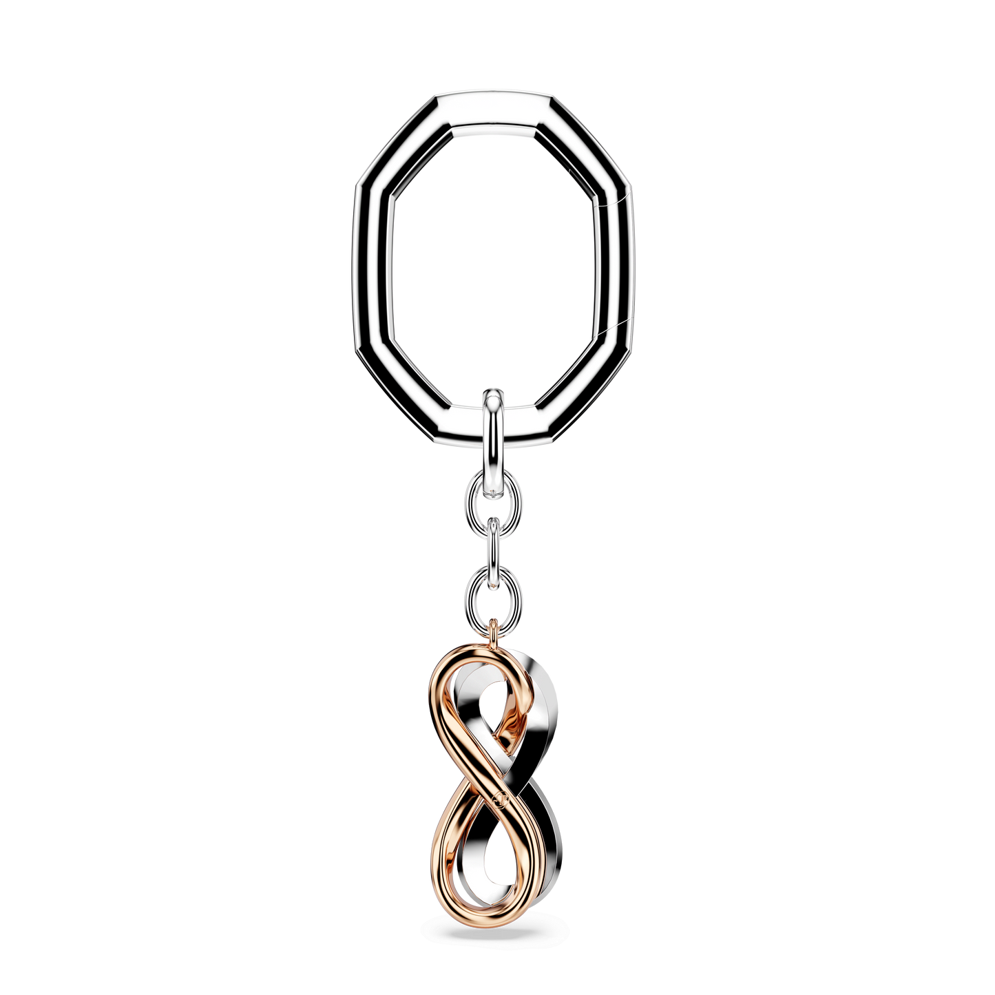 Key ring, Infinity, White, Mixed metal finish 5687996