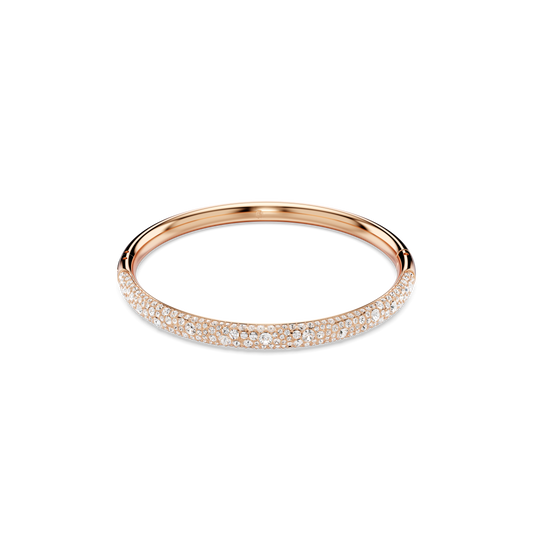 Sublima bangle, Snow pavé, White, Rose gold-tone plated 5688612