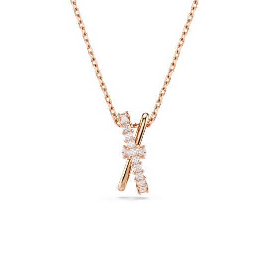 Hyperbola pendant, Mixed cuts, Twist, White, Rose gold-tone plated 5689788