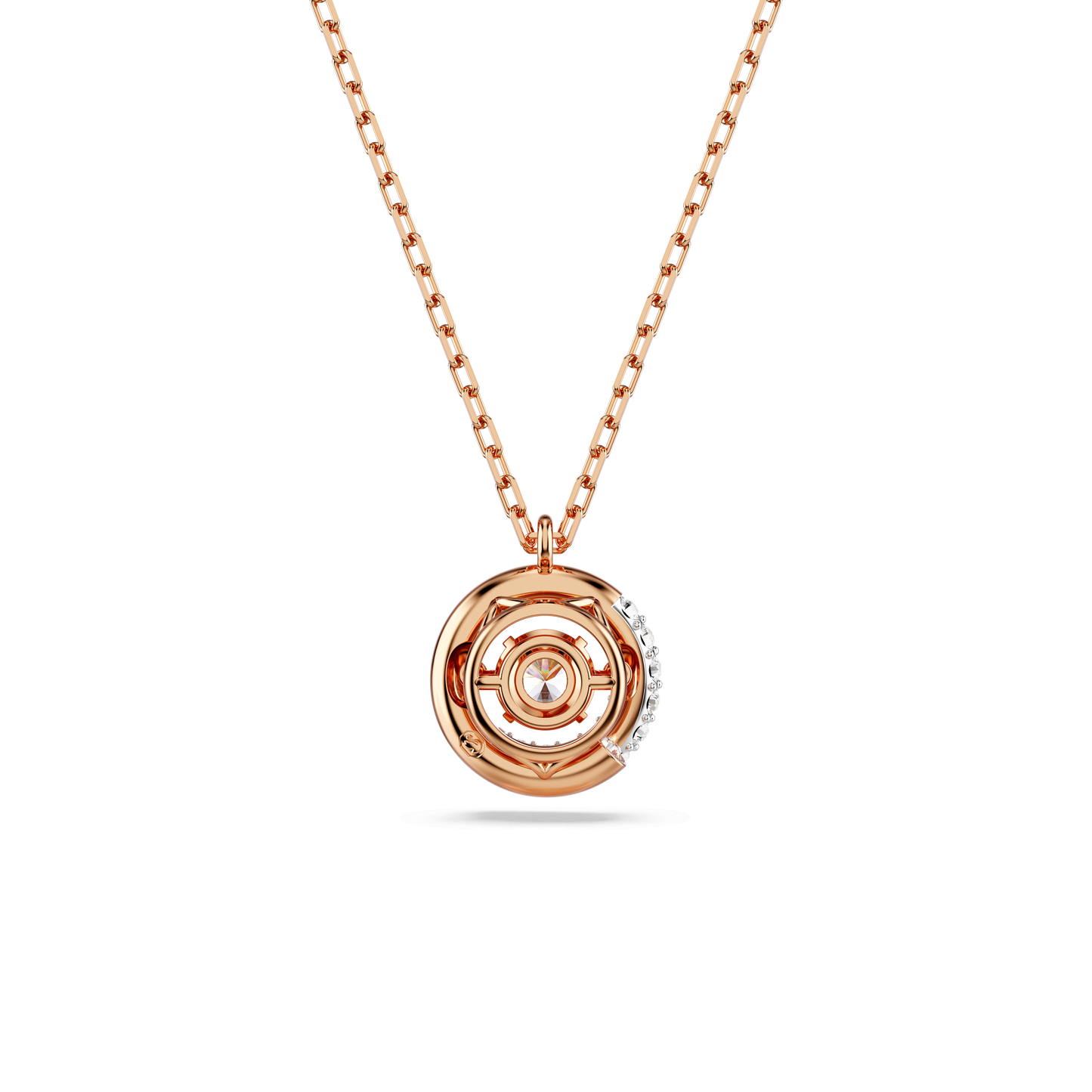 Dextera pendant, Round cut, White, Rose gold-tone plated 5692257