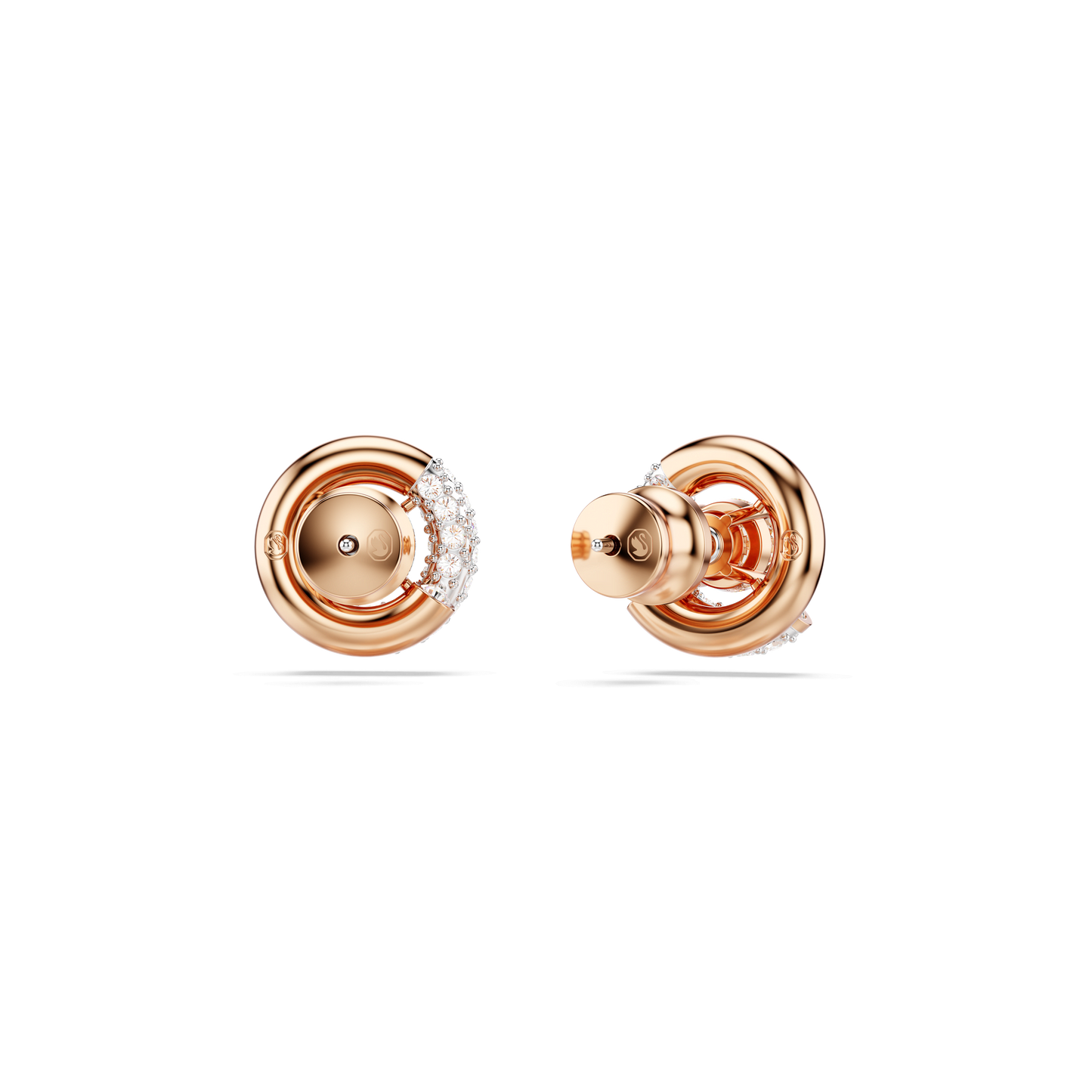 Dextera stud earrings, Round cut, White, Rose gold-tone plated 5692258