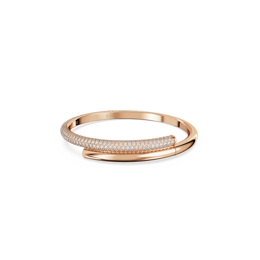Dextera bangle, Magnetic closure, White, Rose gold-tone plated 5692267