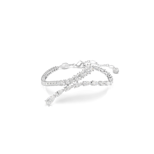 Matrix bracelet, Mixed cuts, White, Rhodium plated 5693154