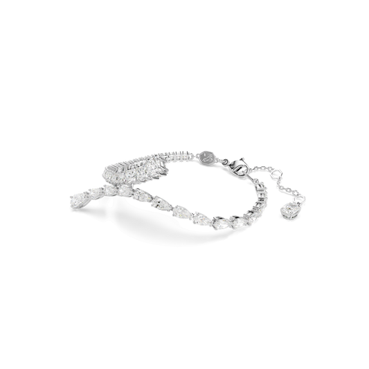 Matrix bracelet, Mixed cuts, White, Rhodium plated 5693154