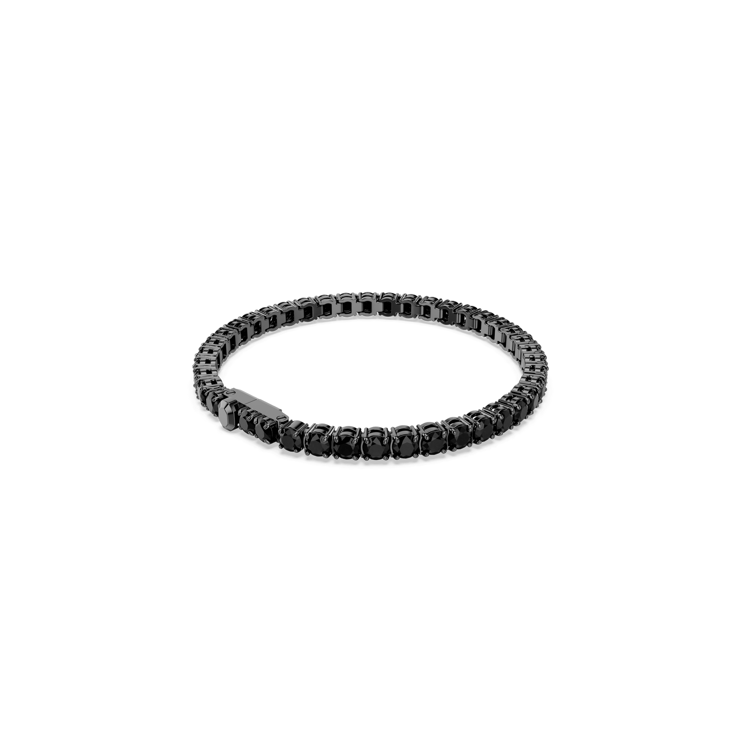 Matrix Tennis bracelet, Round cut, Black, Ruthenium plated 5696032