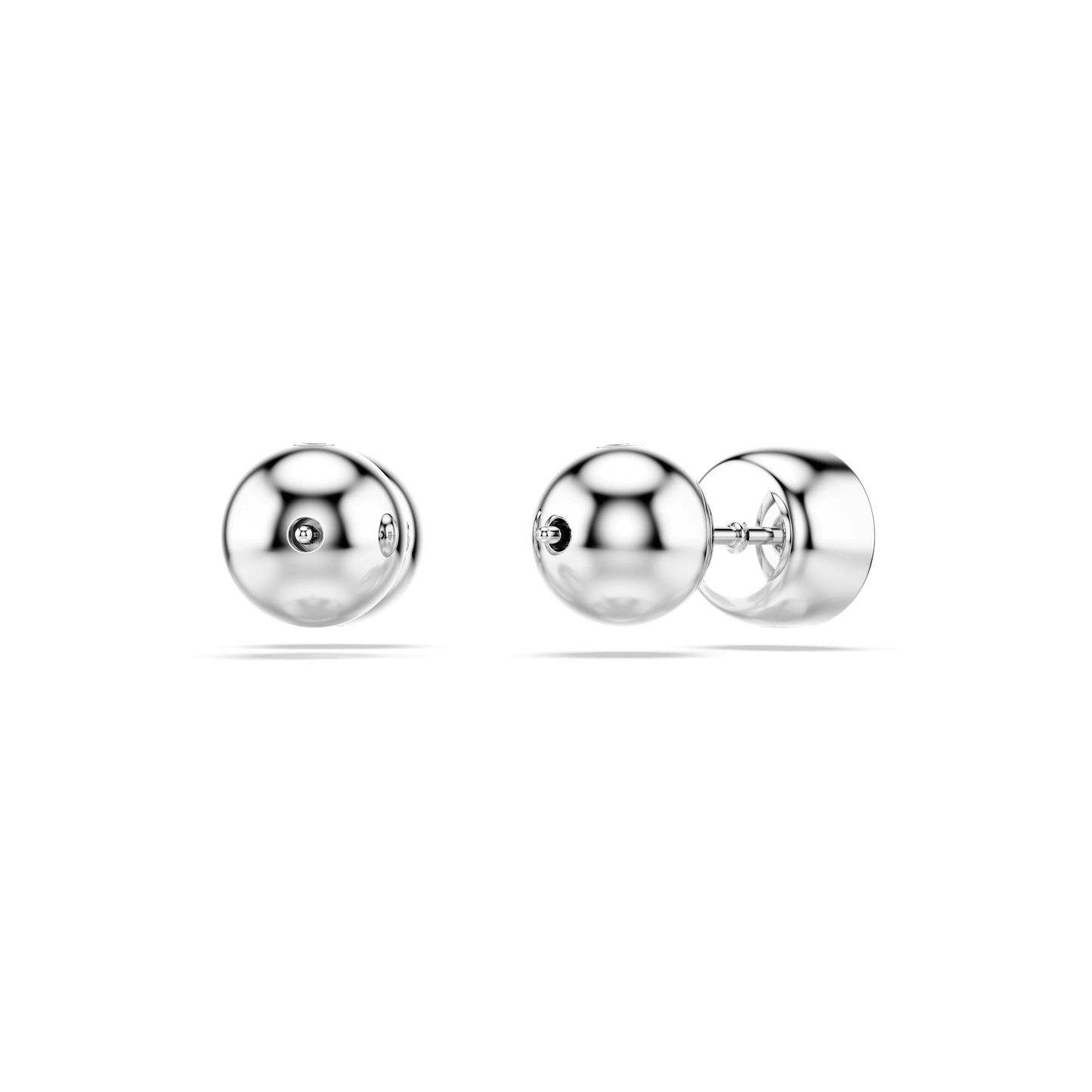 Imber stud earrings, Round cut, White, Rhodium plated 5696073