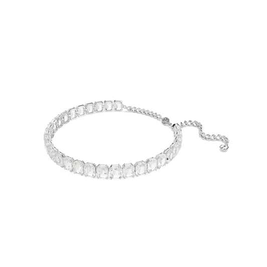 Millenia choker, Octagon cut, White, Rhodium plated 5696292