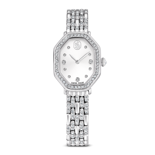 Dextera octagon watch, Swiss Made, Metal bracelet, Silver tone, Stainless steel 5698690