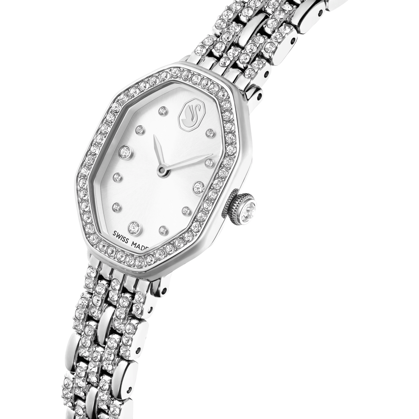 Dextera octagon watch, Swiss Made, Metal bracelet, Silver tone, Stainless steel 5698690