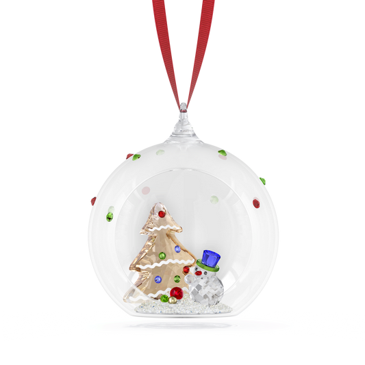 Holiday Cheers Tree and Snowman Ball Ornament 5701509