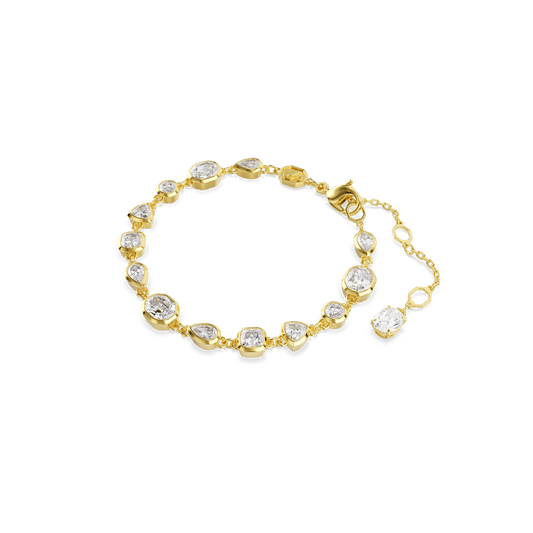 Imber bracelet, Mixed cuts, White, Gold-tone plated 5705471