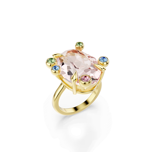 Gema ring, Set (3), Mixed cuts, Multicolored, Gold-tone plated 5705812
