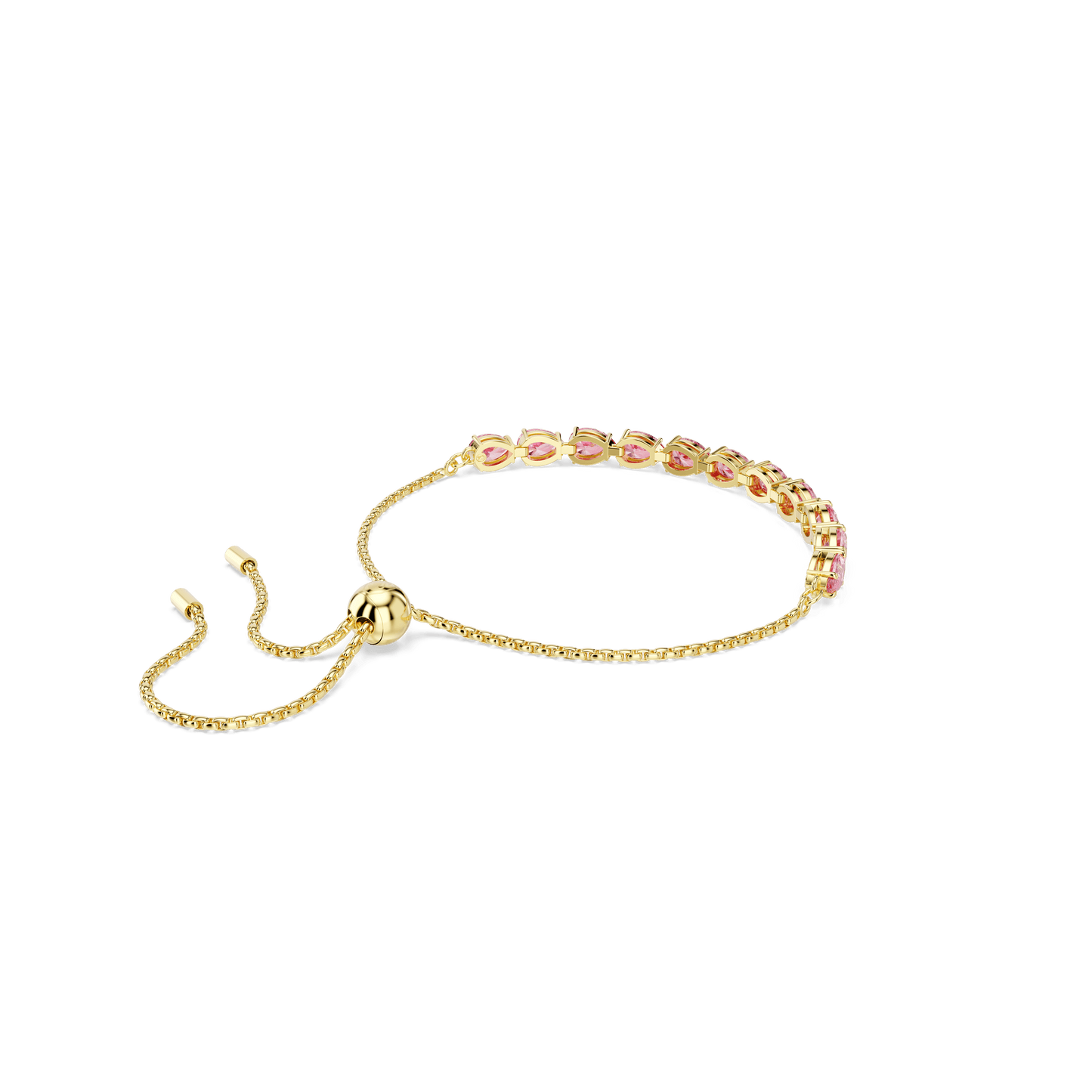 Matrix bracelet, Pear cut, Pink, Gold-tone plated 5707187
